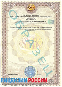 Образец сертификата соответствия (приложение) Тихвин Сертификат ISO 13485